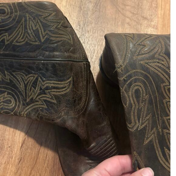 Lucchese Corbin Men’s Leather Western Boots Size 9 1/2 Brown N1556 main image 9